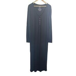 Posh Peanut Long Sleeve Ribbed Henley Nightgown Size Large Maternity Loungewear
